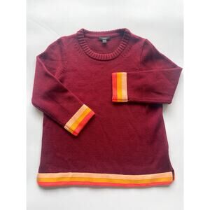 Women's J.Crew Burgundy Wool Crewneck Sweater Size Small